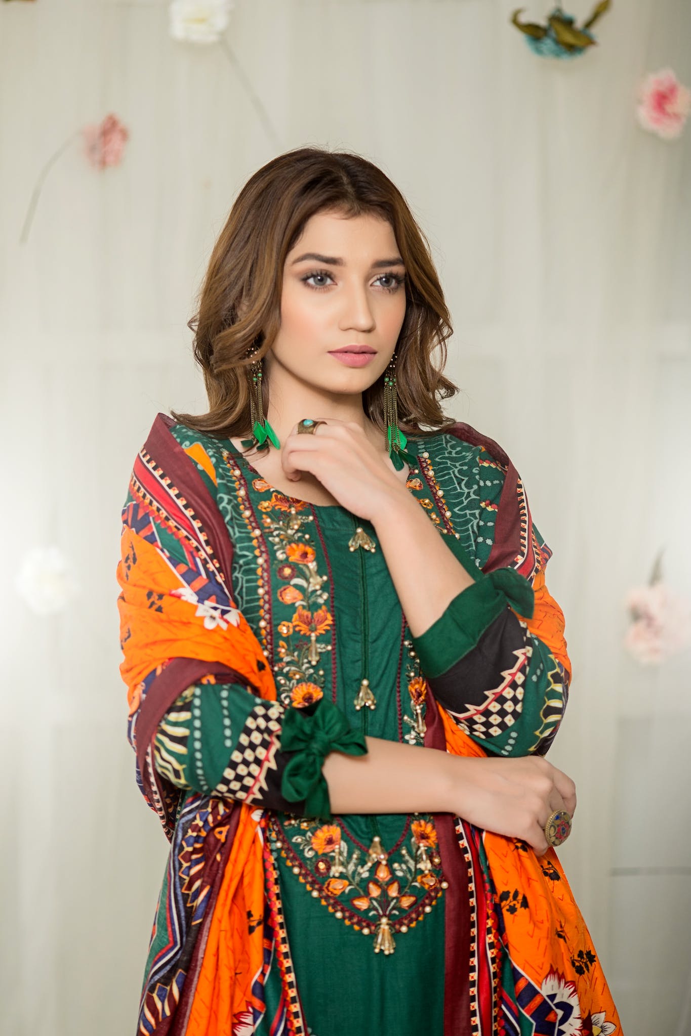 A Woman in Shalwar Kameez Dress